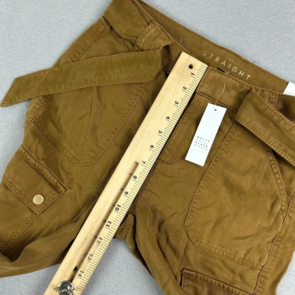 White House Black Market Brown tracksuit Jacket S cargo Pants 0 Stretch Set NEW - Picture 11 of 16